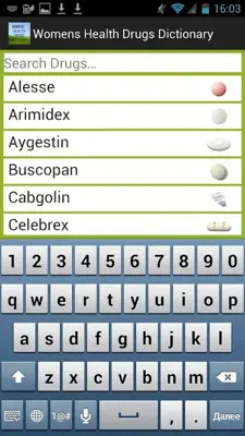 Womens Health Drugs Dictionary android App screenshot 3